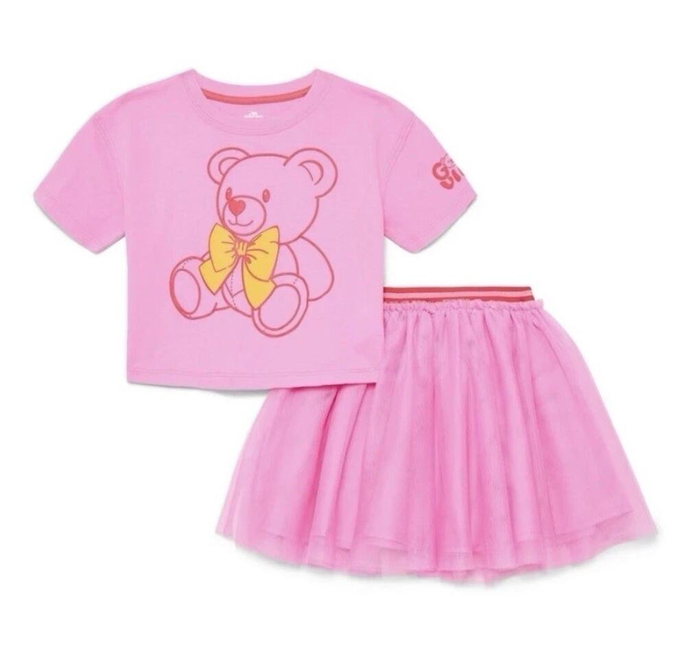 Valentine's Day Baby Girls Graphic Crewneck Top and Skirt Set 12M Pink New
